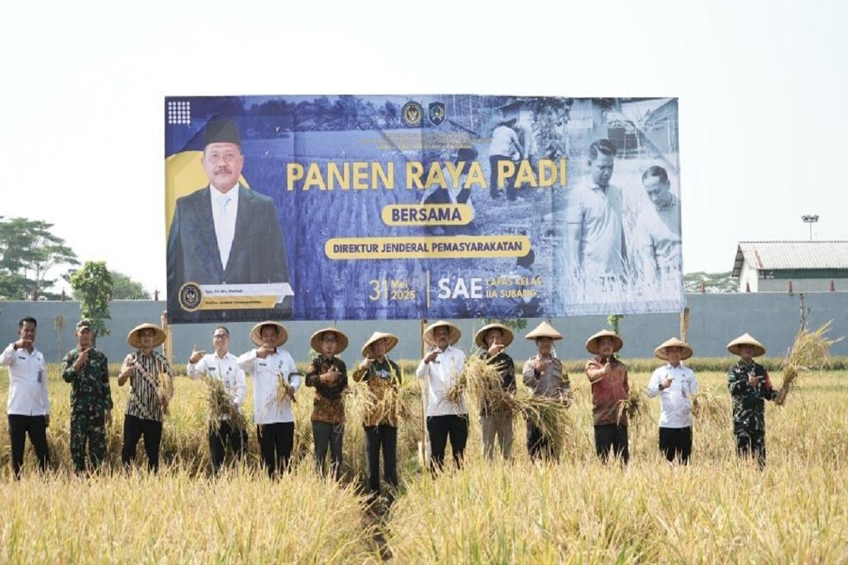 Panen Raya di Lapas Subang, Dirjenpas Mashudi Minta Disalurkan ke Warga yang Membutuhkan