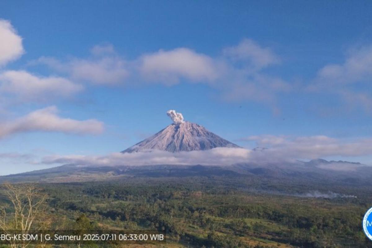 Gunung Semeru Erupsi 700 Meter Jumat Pagi 
