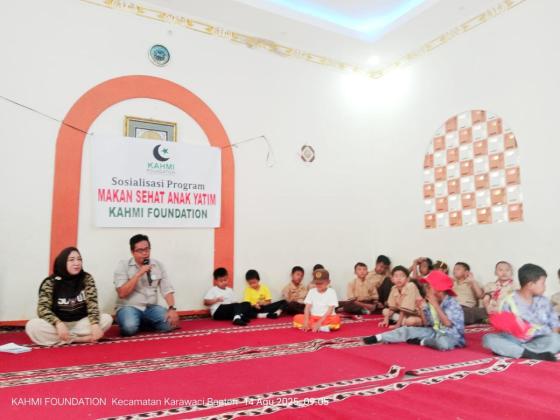 Anak Yatim Piatu di SDN 05 Karawaci Diberi Santunan dan Sosialisasi Makan Sehat dari KAHMI Foundation