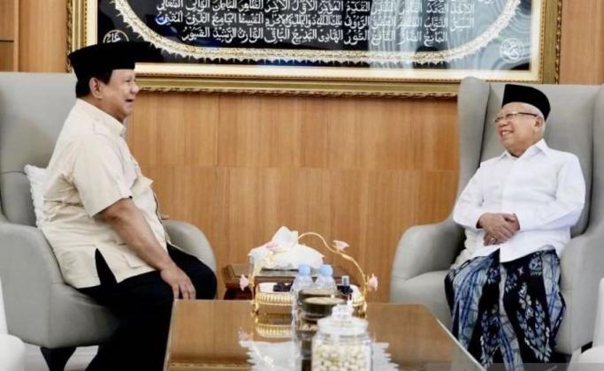 Prabowo Temui Ma'ruf Amin di Depok, Ini yang Dibahas