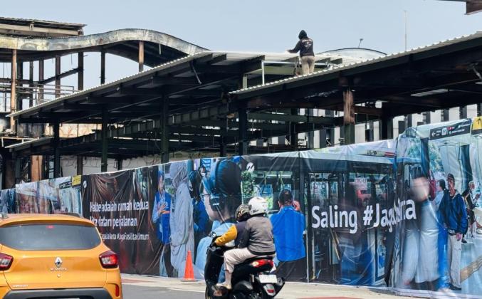 Halte Transjakarta Senen Masih dalam Perbaikan, Begini Kondisinya