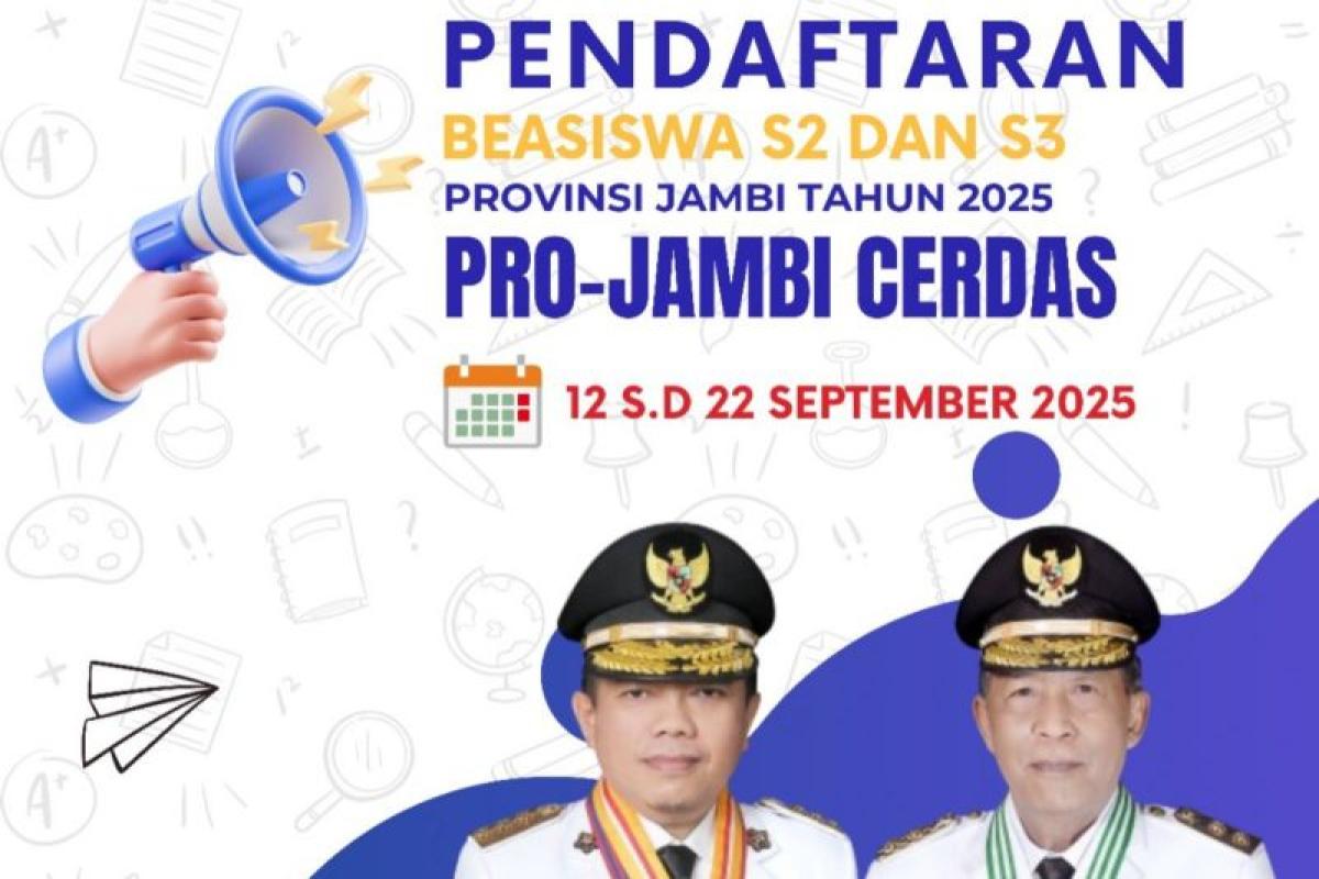 Pemprov Jambi Buka Pendaftaran Beasiswa S2 dan S3 Program Pro Jambi Cerdas