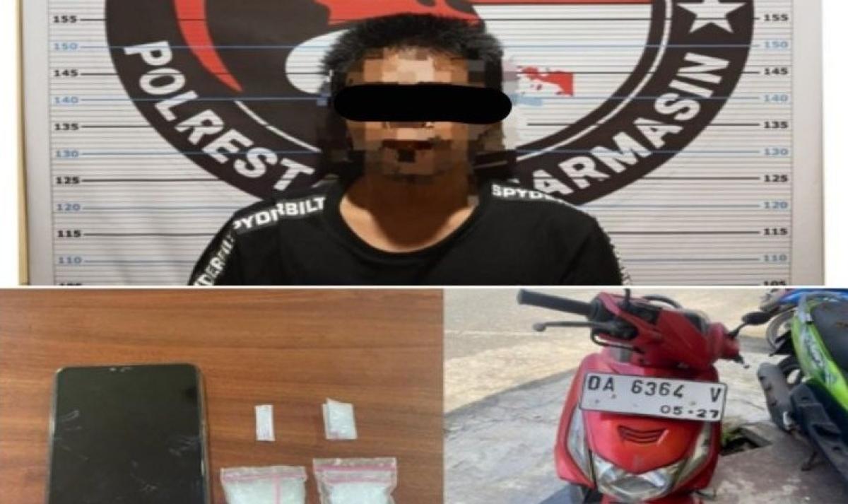 Polresta Banjarmasin Tangkap Pemuda Edarkan Sabu di Sungai Baru