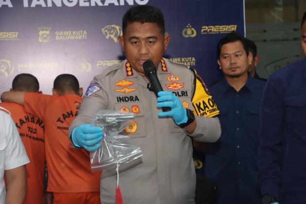 Todongkan Senpi saat Ditangkap, Pelaku Curanmor Didor Polisi Tangerang 