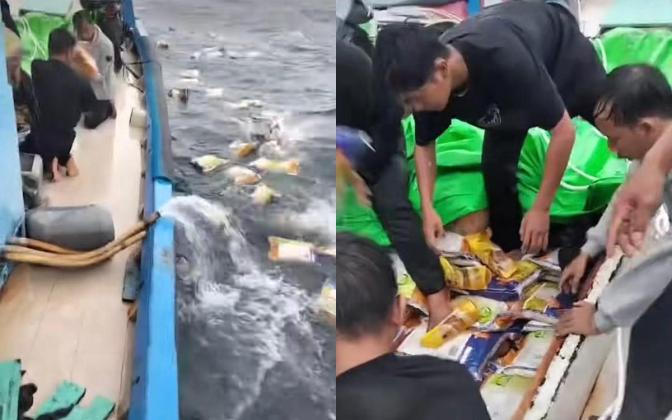 Kapal Klotok Terjebak Badai Ganas di Karimata, Penumpang Panik Buang Barang ke Laut!