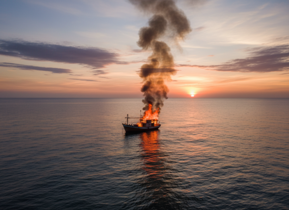 Kapal Ikan Maluku Makmur 03 Terbakar di Laut Banda, 11 Awak  Hilang Sudah 3 Hari