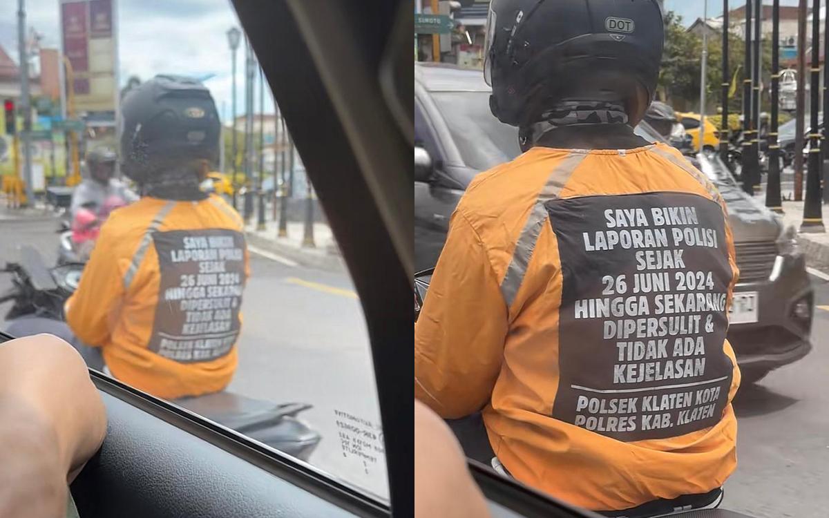 Pemotor Jaket Kuning Bikin Geger Klaten, Curhat di Punggung Bongkar Dugaan 'Dipersulit' Laporan Polisi!