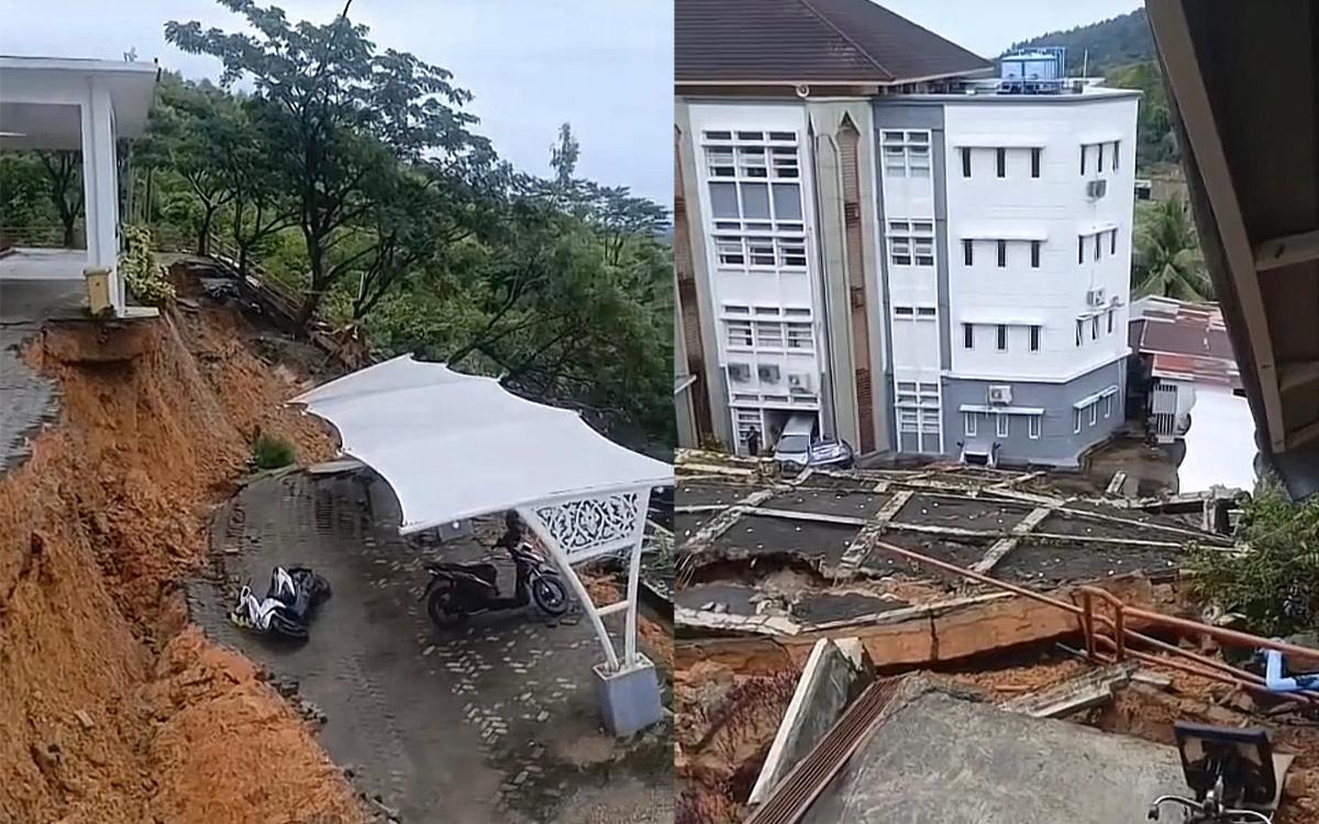 Bencana Mengerikan! Longsor Hantam Kampus UIN Imam Bonjol Padang, Gedung FEBI Roboh
