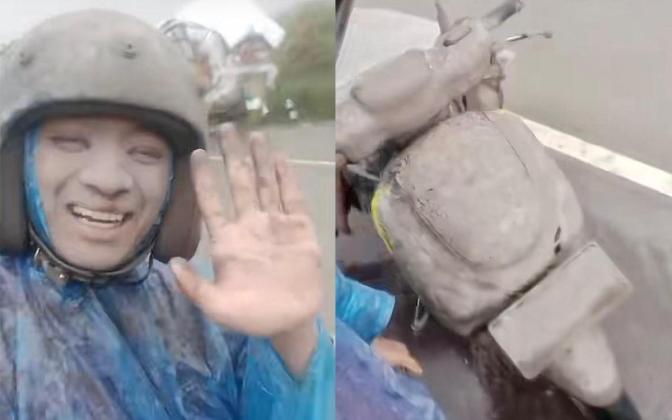Nyawa di Ujung Paket! Kurir Ini Nekat Terobos Hujan Abu Semeru