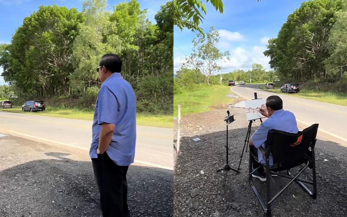 SBY Pamerkan Karya Pemandangan Wonogiri yang Epik, Cuma 30 Menit Kelar!