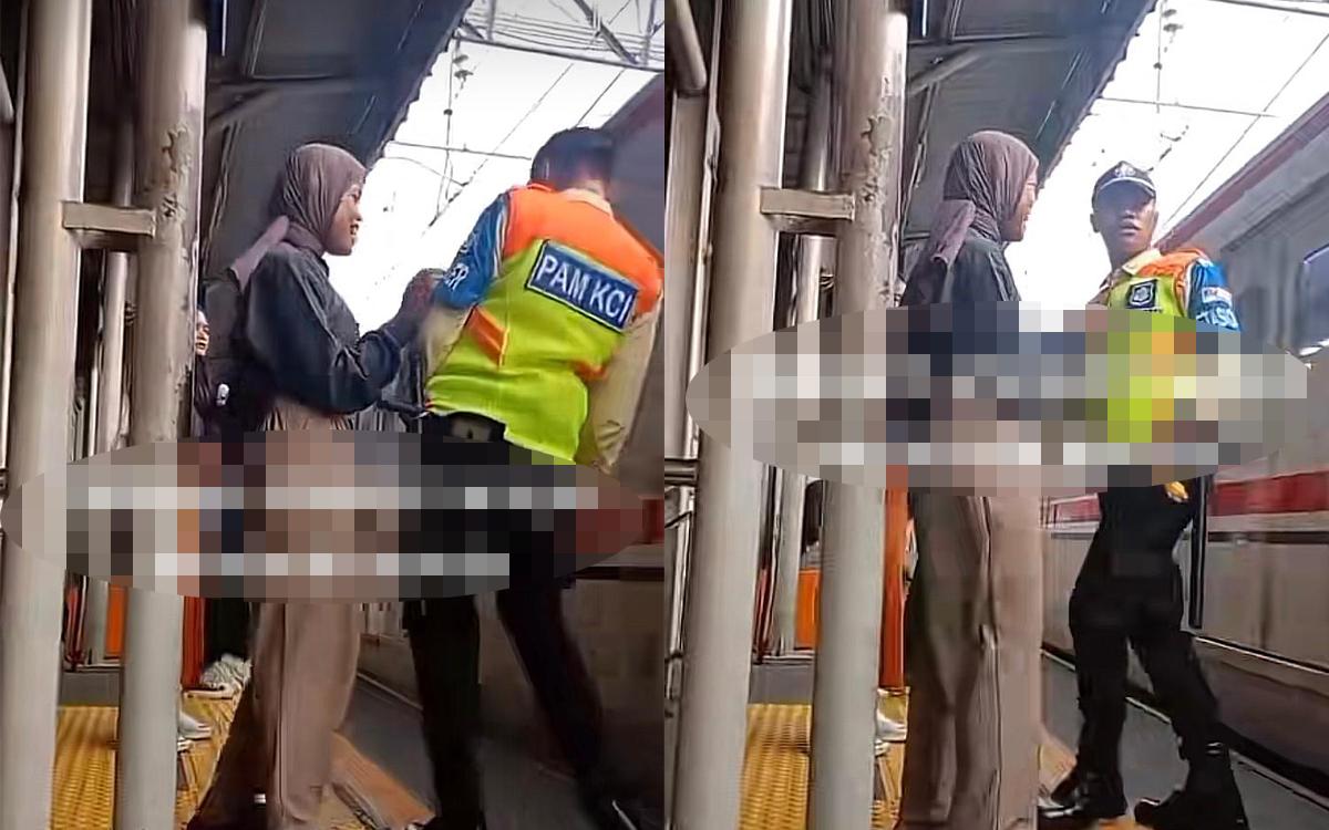 Bikin Shock! Penumpang Dorong Petugas KRL di Stasiun, Diduga Alami Kondisi Kejiwaan Tak Stabil