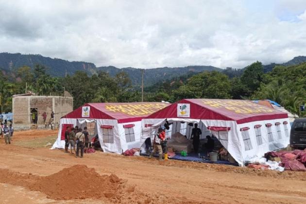 Kemensos Dirikan Kamp Pengungsian Tanah Merah untuk Warga Terdampak Bencana di Tapanuli Tengah