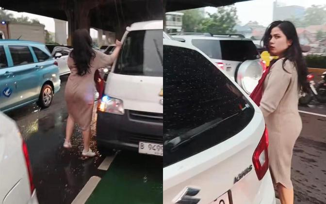 Viral! Pengemudi Wanita Arogan di Jalanan Macet, Sikat Grandmax dan Ngamuk Bak Kesetanan