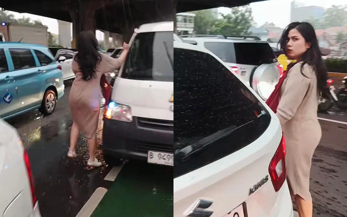 Viral! Pengemudi Wanita Arogan di Jalanan Macet, Sikat Grandmax dan Ngamuk Bak Kesetanan