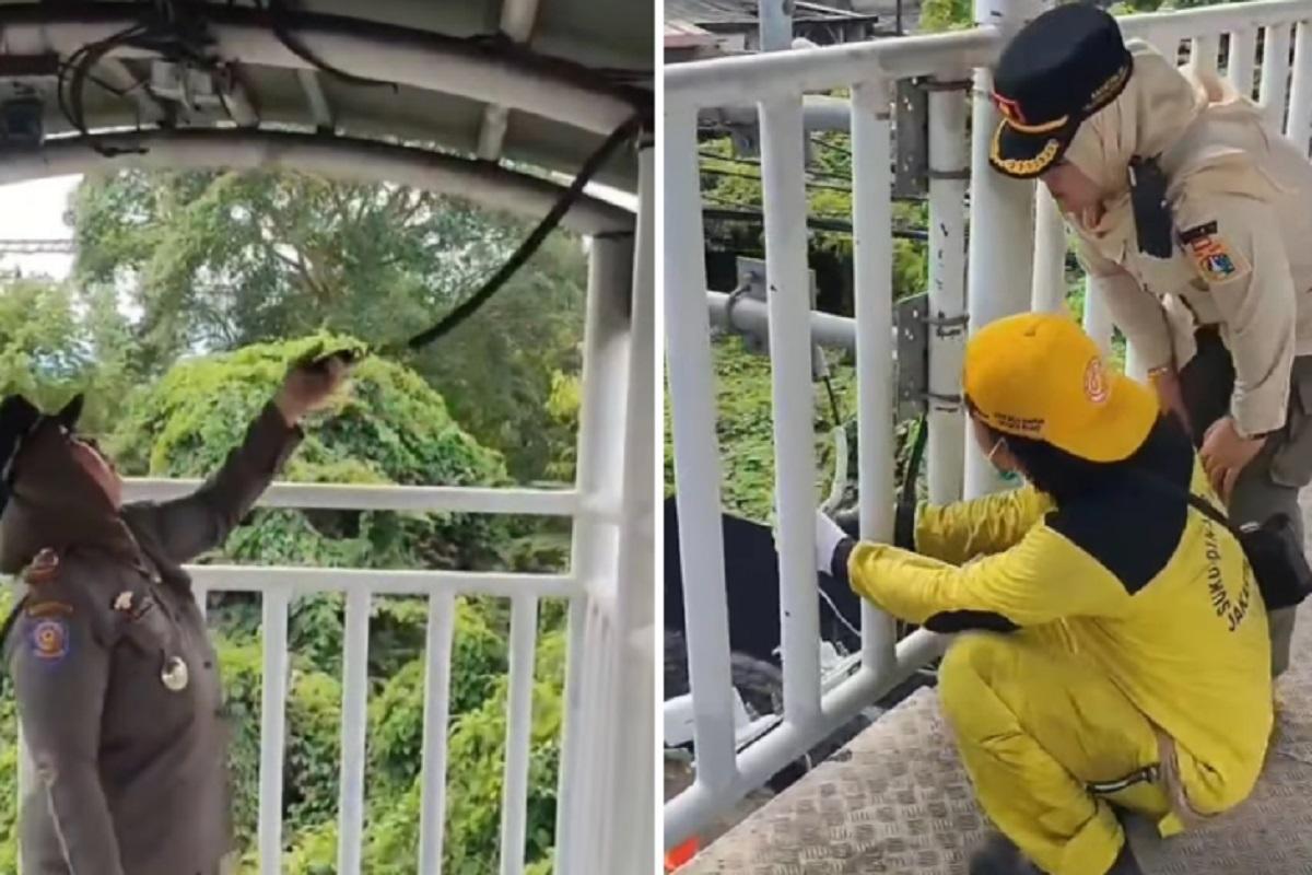 Kabel CCTV di JPO Daan Mogot Dirusak OTK, Pemprov DKI Langsung Lakukan Perbaikan