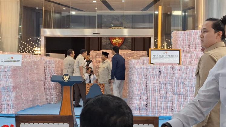 Prabowo Saksikan Penyerahan Rp6,6 Triliun Hasil Denda Administratif Kehutanan dan Perkara Korupsi