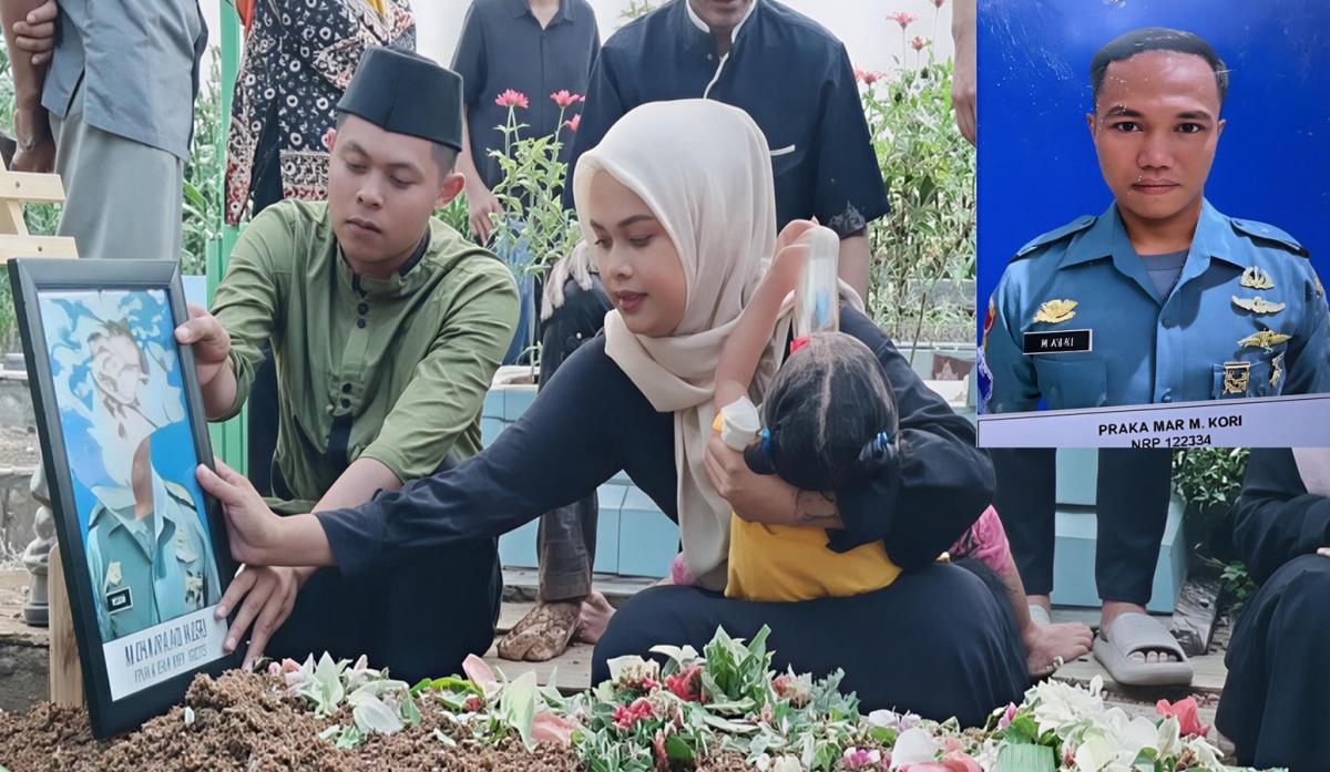 AYAH TIDUR, NAK... Tangis Istri PECAH di Makam Praka Marinir Muhammad Kori: Kisah Cinta yang TERENGGUT Longsor Cisarua