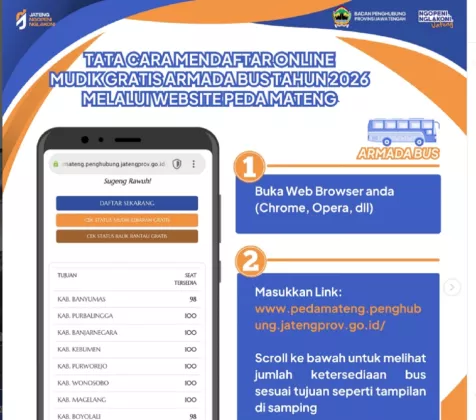 Siap-siap Pulang Kampung! Mudik Gratis Pemprov Jateng 2026 Segera Dibuka, Ini Link dan Cara Daftarnya