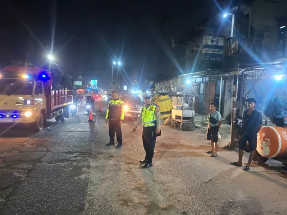 Rawan Kecelakaan, Satlantas Polresta Tangerang Perketat Pengawasan di Jalur Pasar Kemis 