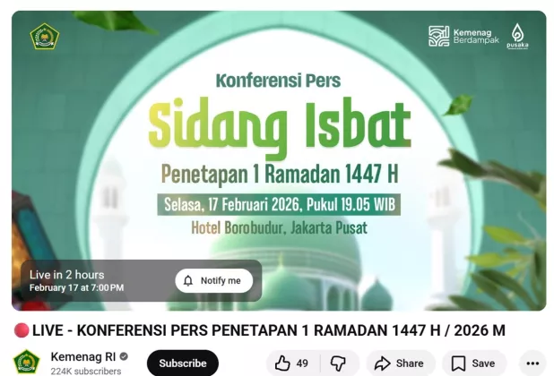 CATAT JAMNYA! Awal Ramadan 2026 Diumumkan MALAM INI