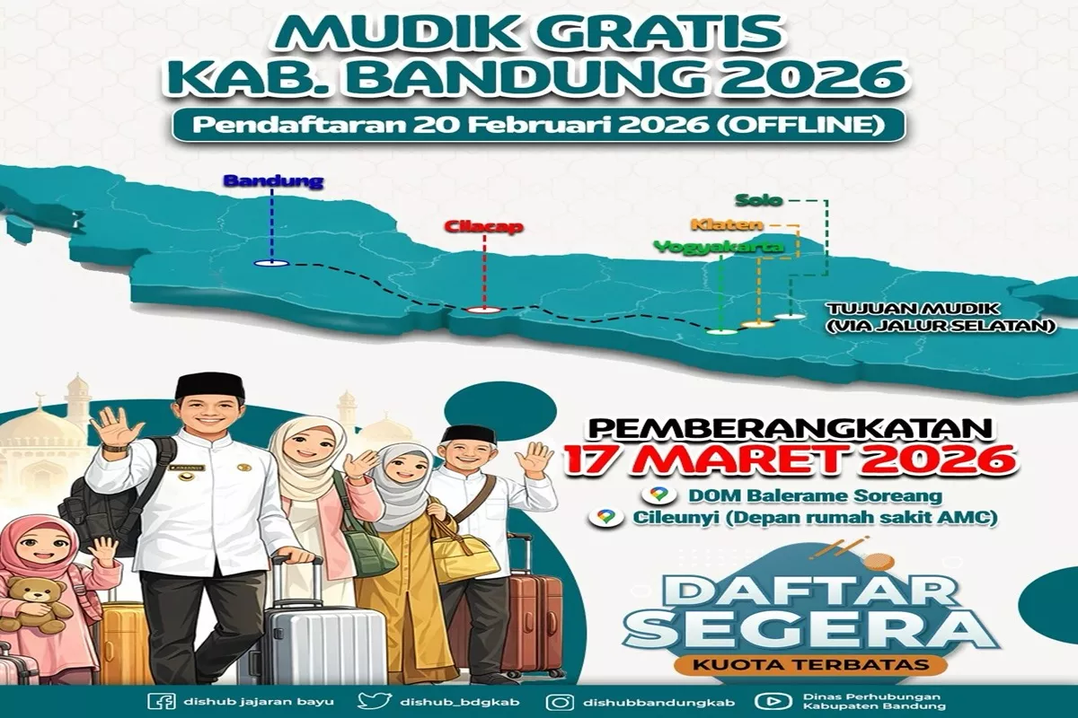 Pendaftaran Cuma 1 Hari! Dishub Kabupaten Bandung Sediakan 600 Kuota Mudik Gratis