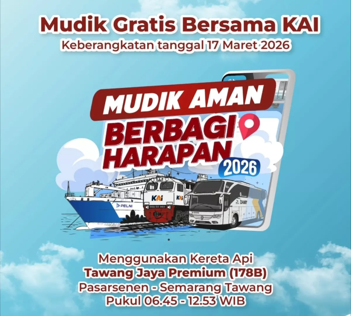 Ini Syarat Mudik Gratis KAI, Rute Pasarsenen–Semarang Tawang