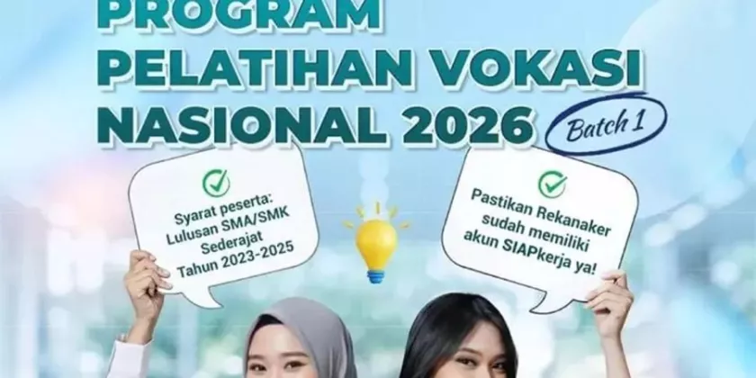 Pelatihan Vokasi Nasional 2026 Resmi Dibuka, Cek Jadwal, Syarat, dan Cara Daftarnya!