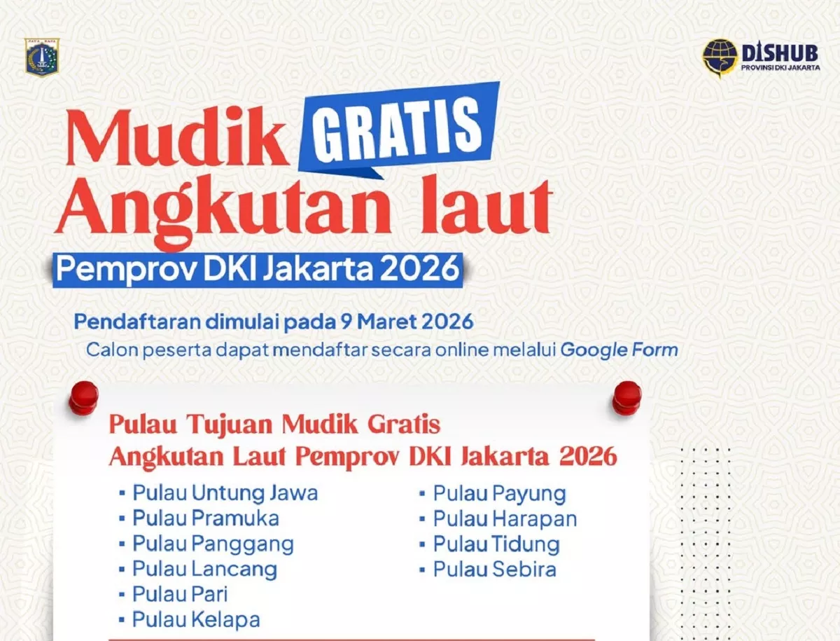 Siap-siap! Pemprov DKI Gelar Mudik Gratis Angkutan Laut 2026 ke 10 Pulau, Ini Jadwal Pendaftarannya