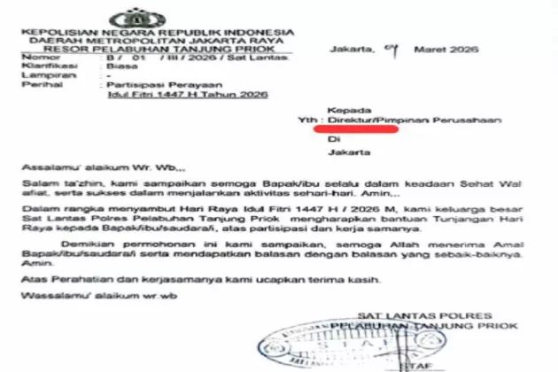 Viral! Surat Minta THR Satlantas Tanjung Priok, Begini Respons Polda Metro Jaya