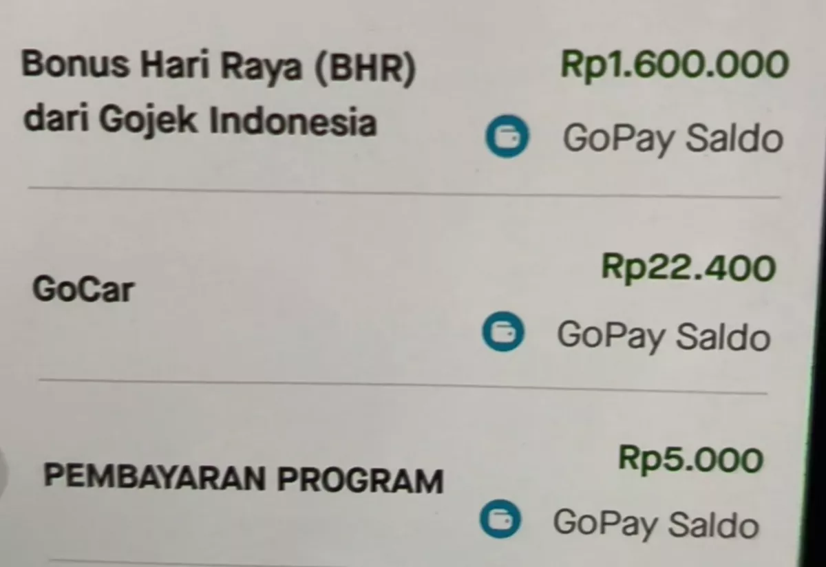 BONUS Hari Raya (BHR) Driver Ojol CAIR! Ada yang Dapat Rp1.6 Juta, Begini Ceritanya