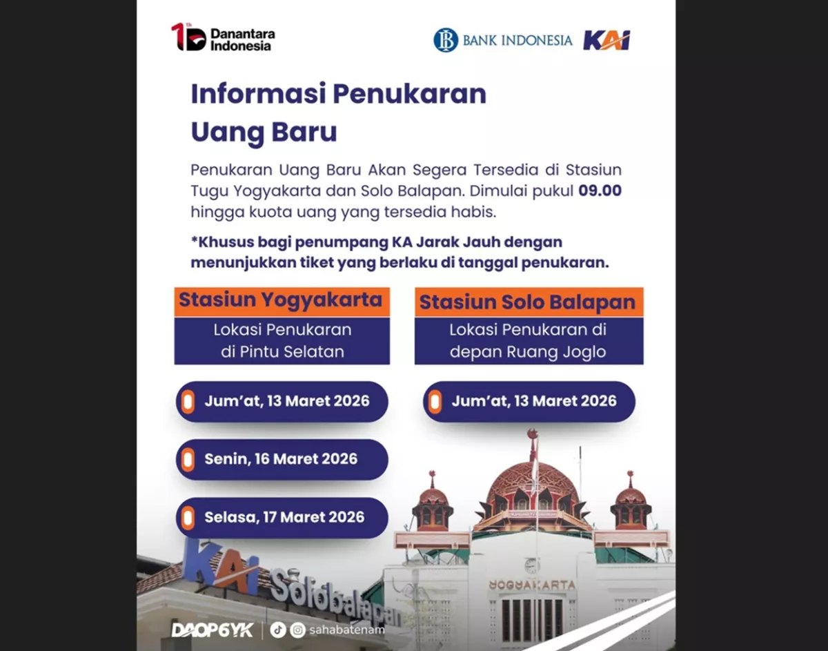 GAK PERLU ke BANK! Penumpang Kereta Api Bisa Tukar Uang Baru di Stasiun, Ini Syarat, Cara & Jadwal Lengkapnya