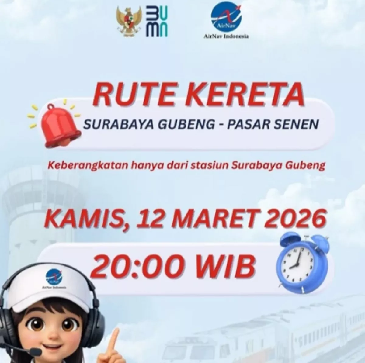 Buruan Daftar! AirNav Indonesia Buka Kuota Tiket Arus Balik Gratis 2026 Rute Surabaya-Jakarta