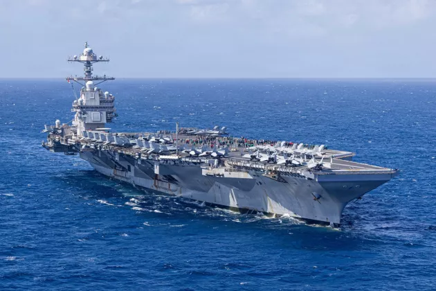 Kapal Induk USS Gerald Ford Terbakar di Laut Merah, Akibat Serangan Iran?