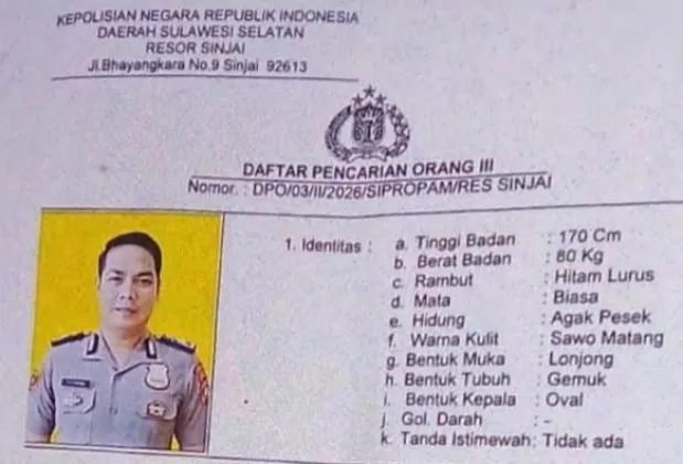 Heboh! Gegara Bolos Brigadir Fachrul Purnama Putra Ditetapkan sebagai DPO Polres Sinjai