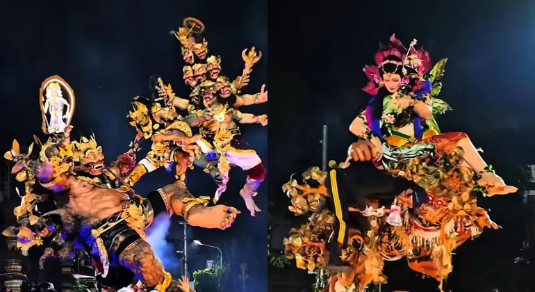 Merinding! Ogoh-Ogoh Raksasa Kuasai Puputan Badung Jelang Nyepi