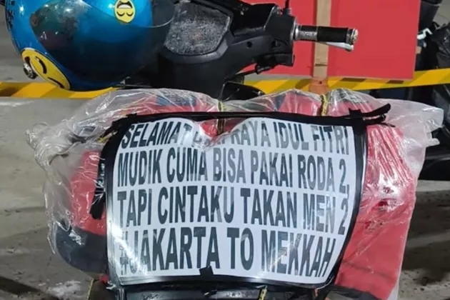 Mudik Naik Motor, Amin Bawa Rindu untuk Istri: Tak Bisa ke Mekkah, tapi Cinta Tak Terbatas