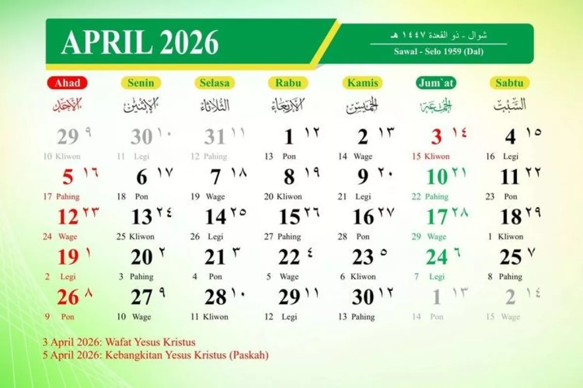 Jadwal Long Weekend Awal April 2026 dan Cuti Bersama, Saatnya Rencanakan Liburan!