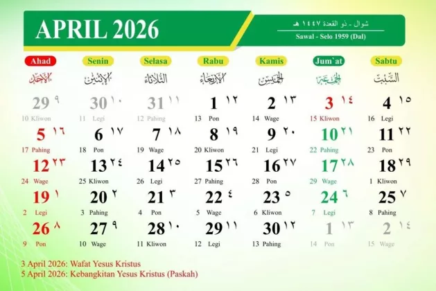 APRIL 2026 Sepi Libur! Cuma 1 TANGGAL MERAH, Apa Itu?