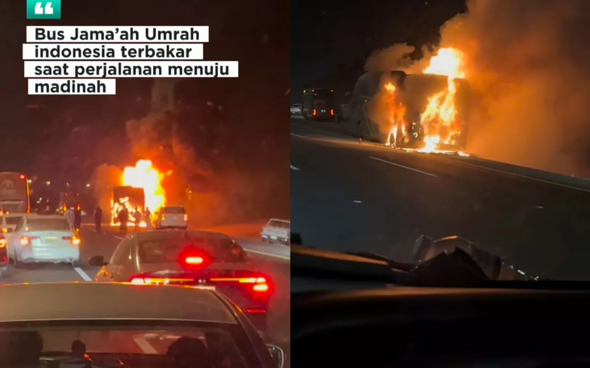 Detik-Detik Mencekam: Bus Jamaah Umrah Indonesia Dilalap Api Menuju Madinah