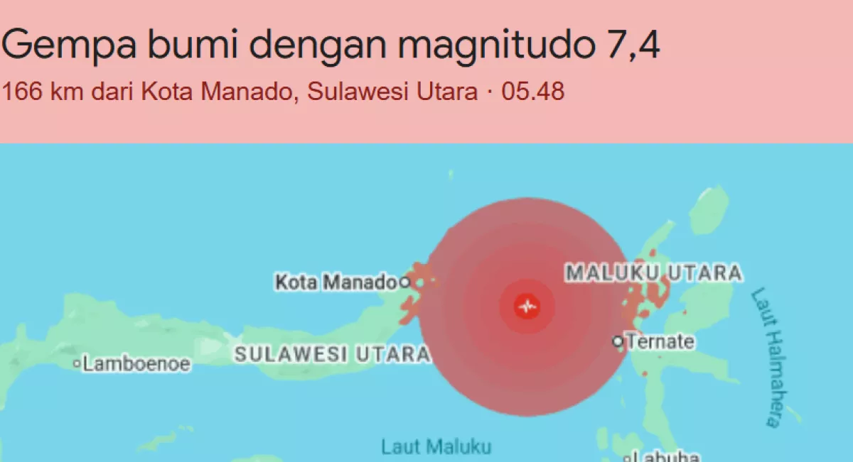 BMKG Cabut Status Tsunami Usai Gempa M 7,6 di Malut-Sulut