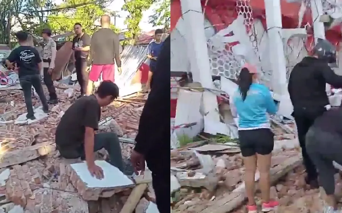 Gempa Magnitudo 7,6 Guncang Manado, GOR KONI Runtuh dan Telan Korban Jiwa