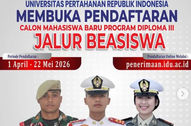 FULL GRATIS! Unhan RI Buka Jalur D3 Beasiswa 2026: Lulus Langsung Jadi Prajurit TNI Atau ASN