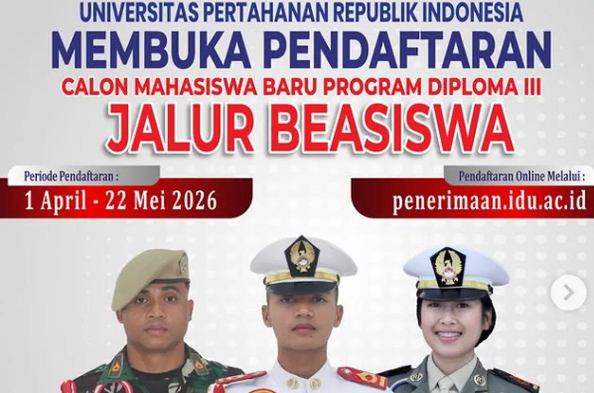FULL GRATIS! Unhan RI Buka Jalur D3 Beasiswa 2026: Lulus Langsung Jadi Prajurit TNI Atau ASN