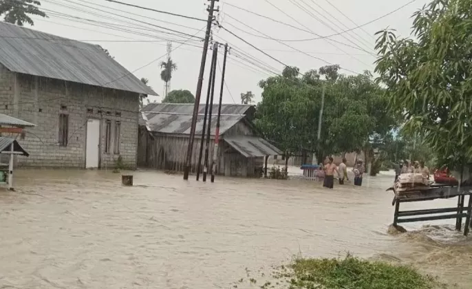 Banjir di Sulawesi Tengah! Sungai Mapaga Meluap, 30 Unit Rumah di Labean Donggala Terendam Banjir Bandang