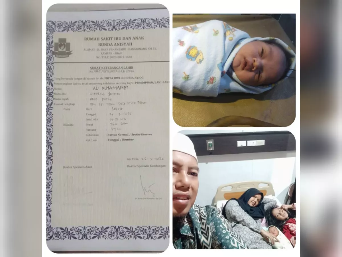 Viral! Bayi di Riau Dinamai Ali Khamenei