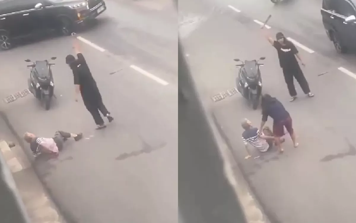 Mencekam! Detik-detik Aksi Brutal Pria Gondrong Serang Lansia di Depan RSUD Bung Karno Solo