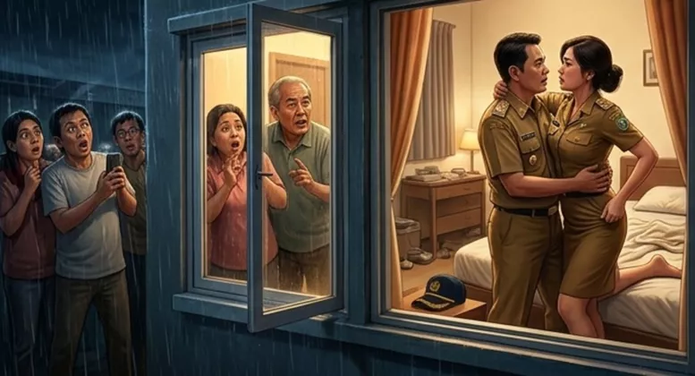 SKANDAL Pak Lurah & Bu Lurah SELINGKUH: Digerebek Keluarga, Babak Belur, Masuk Rumah Sakit