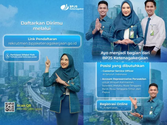 Lowongan Kerja BPJS Ketenagakerjaan untuk D3 & S1, Penempatan Seluruh Indonesia, Cek Posisi Sekarang, Pendaftaran Klik LINK INI