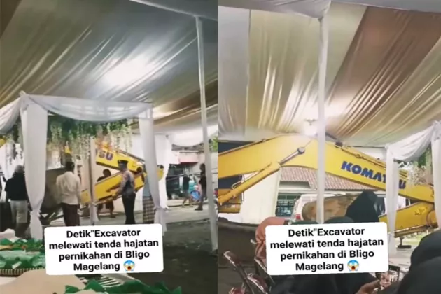 Heboh Alat Berat Proyek Tol Melintas di Tengah Tenda Hajatan, Ternyata Ini Lokasinya