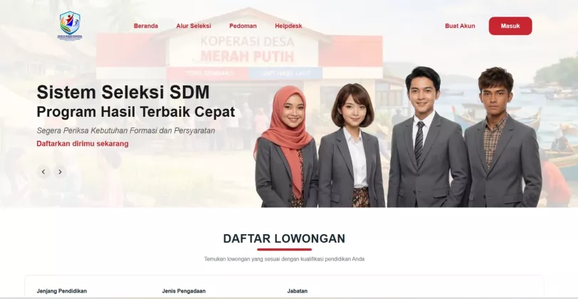 AYO JADI CEO DESA! REKRUTMEN 30.000 Manajer Kopdes Merah Putih Dibuka via phtc.panselnas.go.id, CUMA Sampai 24 April 2026